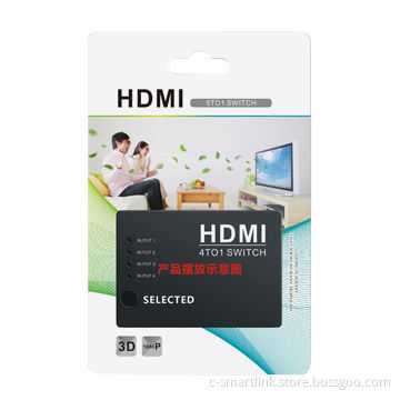 5 x 1 HDMI Switch, Auto-switch Among 5 Input Sources, IR Remote and with AC Power Port